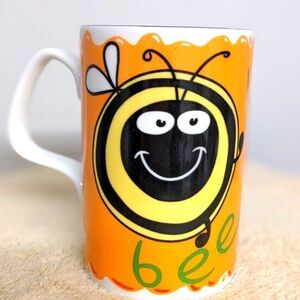 Vintage Staffordshire Bee Happy Tea or Cappuccino Bone China Mug